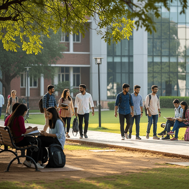 Happy engineering and medical students in West Bengal campus